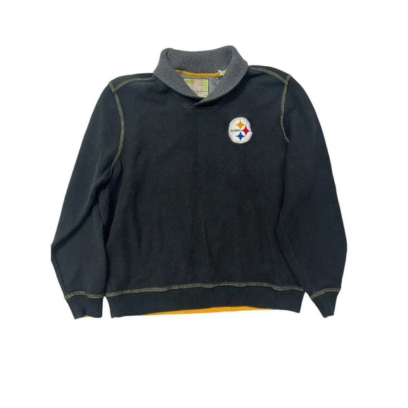 Tommy Bahama Sweater Mens Medium Pittsburgh Steelers Shawl Collar Football NFL - Picture 1 of 10
